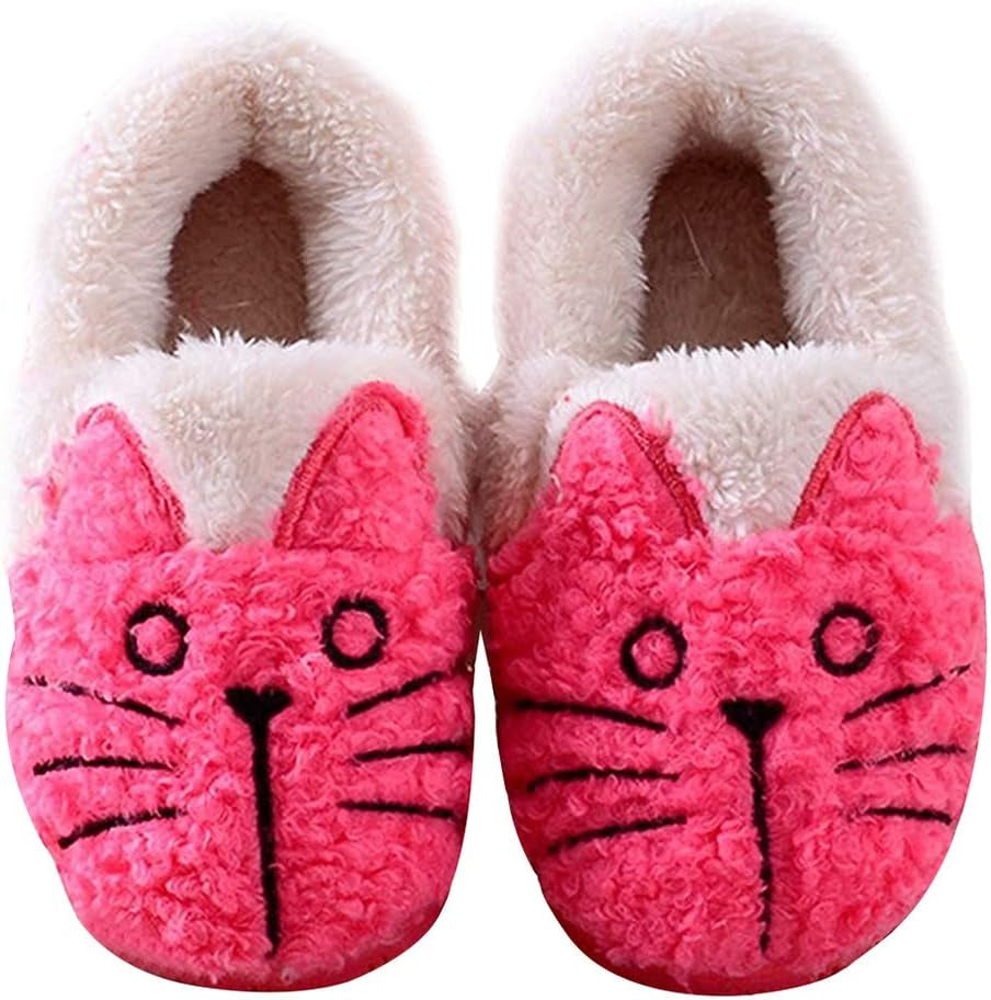 Women/Kids Family Cute Cat Warm House Slippers Booties