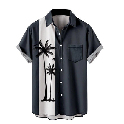 Tops for Men Men'S Summer Trendy Hawaiian Style Short Sleeve Casual Shirts Mens T-Shirts Shirts for Men Fashion Mens T Shirts Casual Navy,S