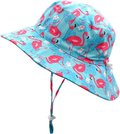 UPF50+ Wide Brim Kids Baby Toddlers Sun Hat Boys Girls Sun Protection Hat Zoo Shark Beach Bucket Hat Swim Safari