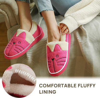 Women/Kids Family Cute Cat Warm House Slippers Booties