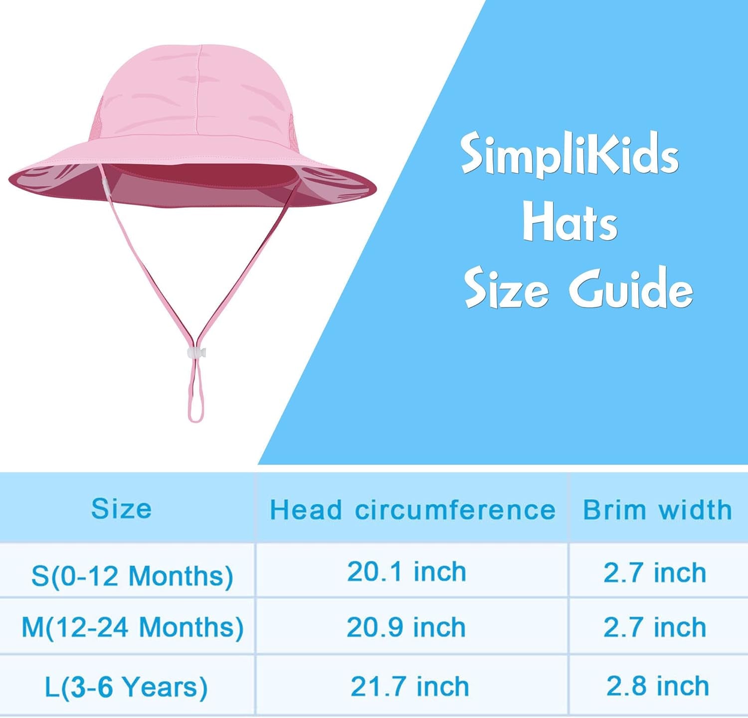 Sun Hat Baby Toddler Kids 50+ UPF Sun Protective Wide Brim Bucket Hat